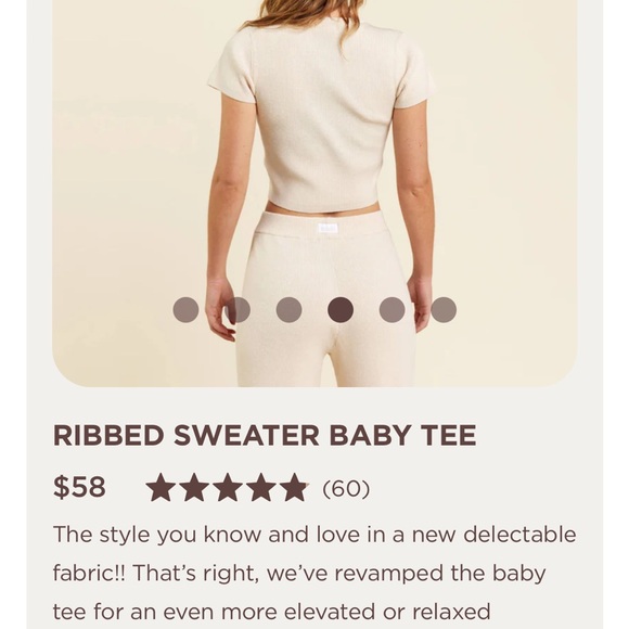 NWOT nuuds ribbed sweater baby tee - Picture 2 of 2